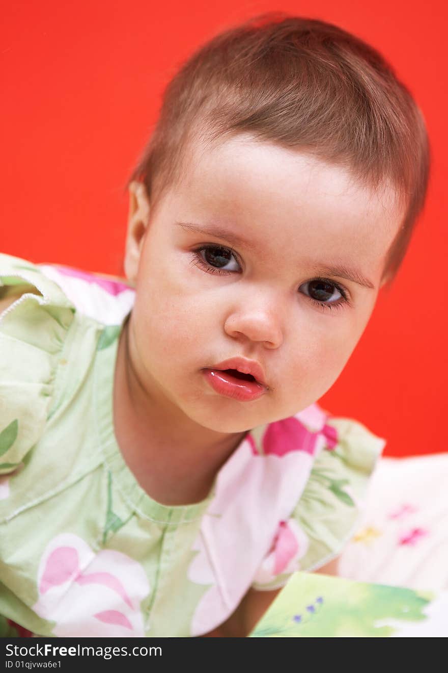 Closeup portrait of adorable baby