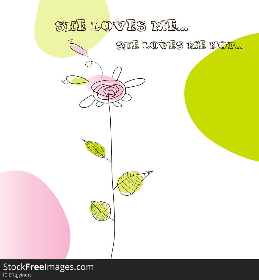 Funky illustration with simple flower. Vector art. Funky illustration with simple flower. Vector art