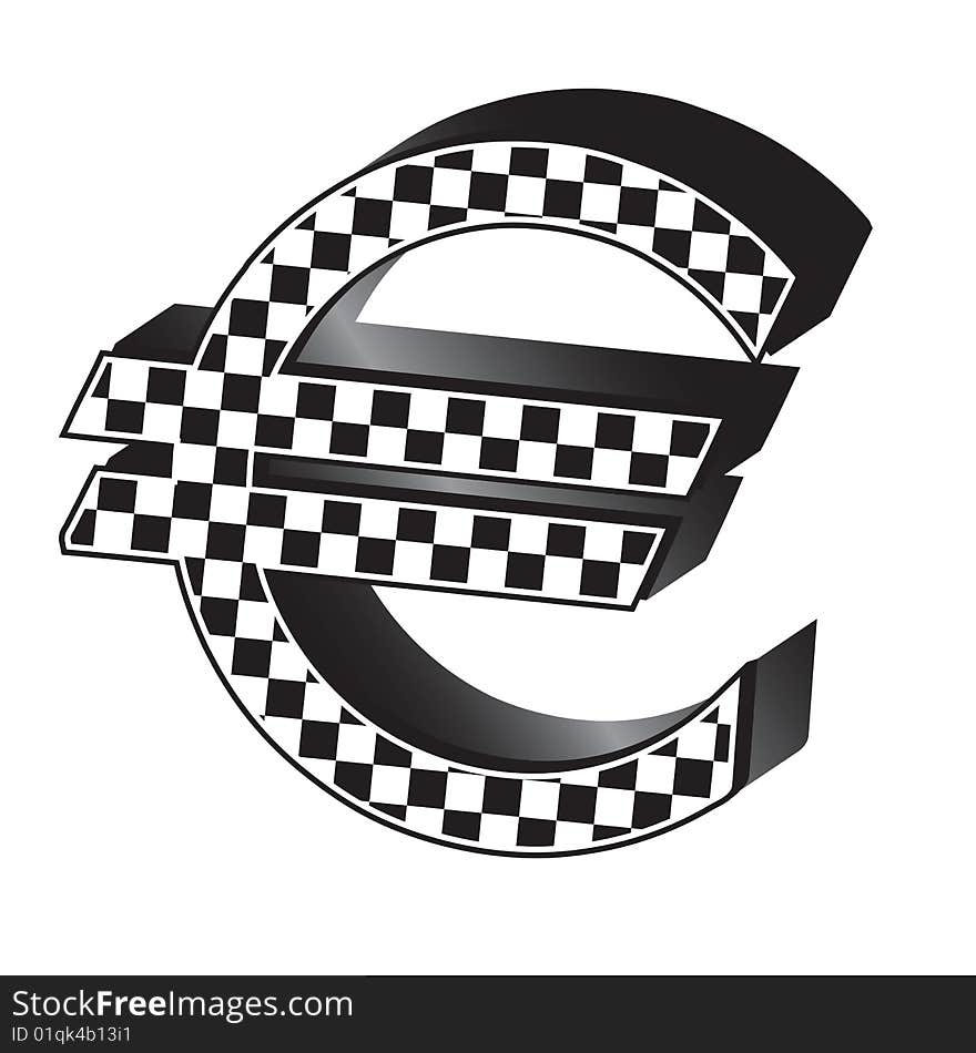 Illustration of racing flag euro symbol. Illustration of racing flag euro symbol