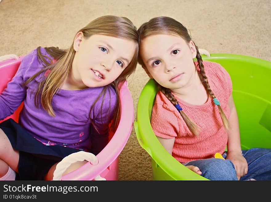 Two girls playing