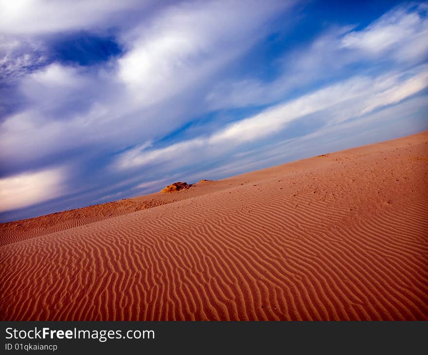 Desert landscape in the Sahara. Desert landscape in the Sahara