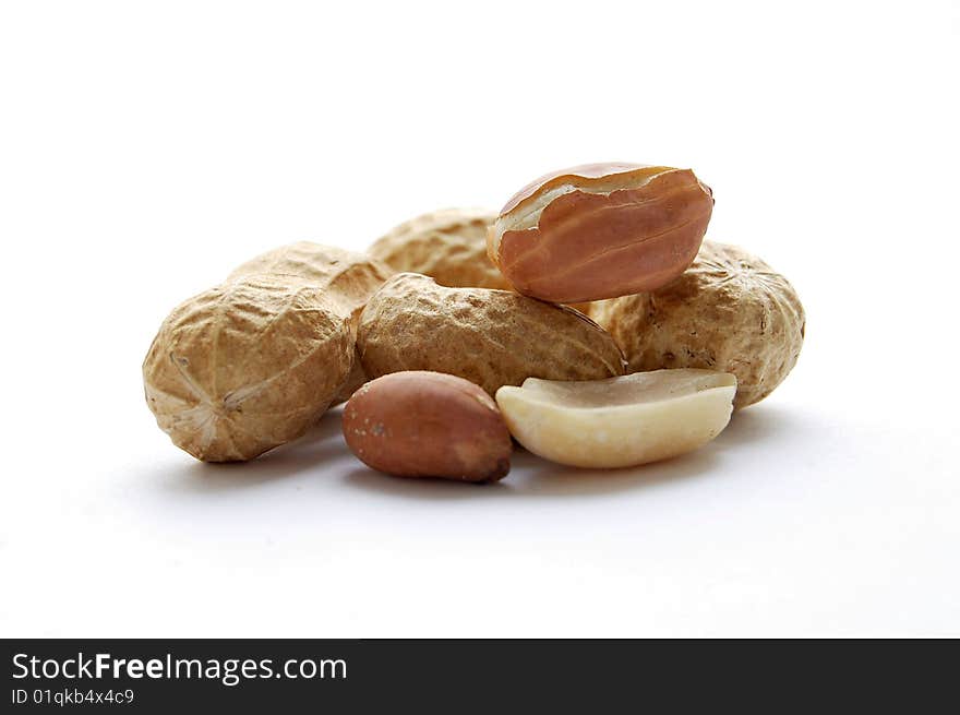 Peanut isolated on the white background