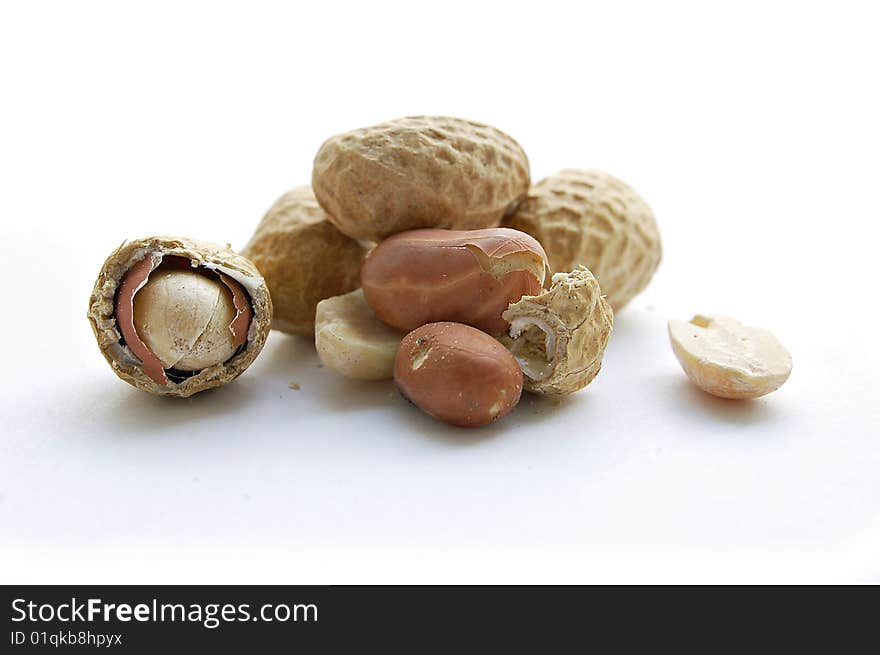 Peanut isolated on the white background