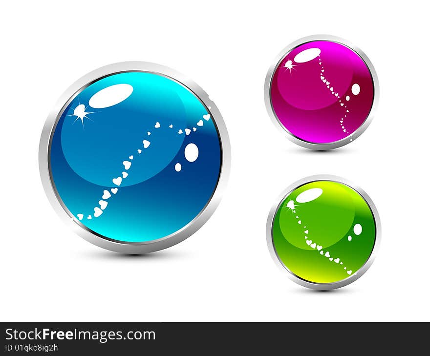 Web aqua buttons. Vector illustration