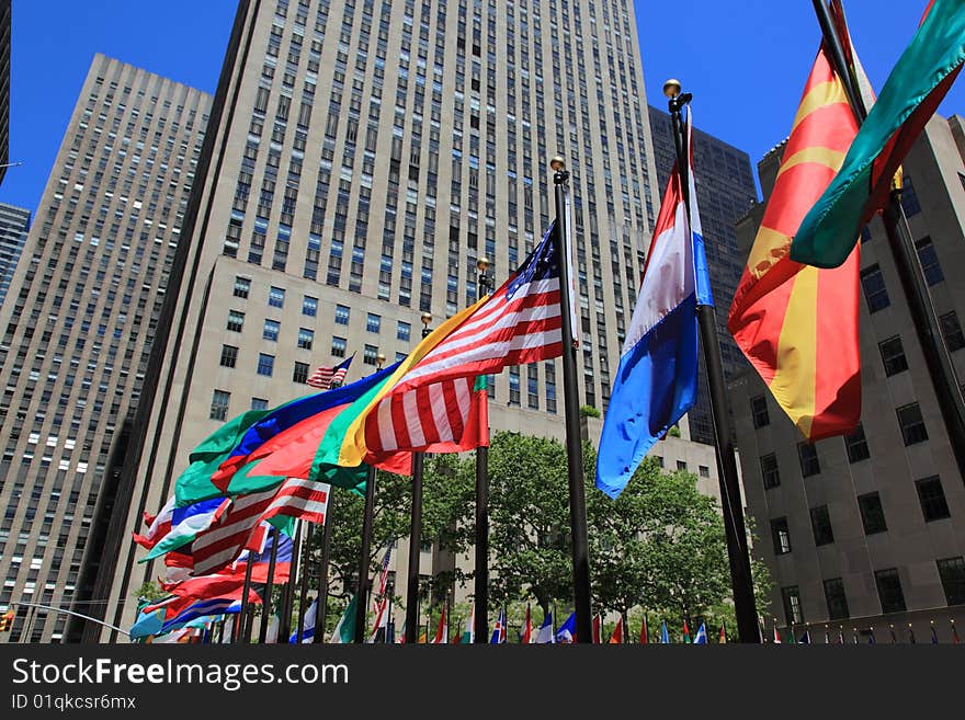 Flags of the world in new york city