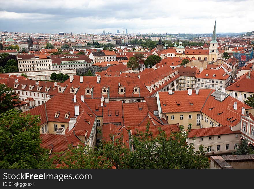 View from the castle in Prague Czech Republic.