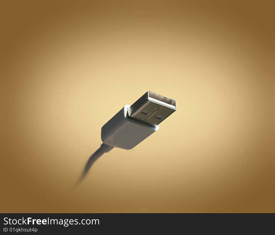 A modern usb plug isolated