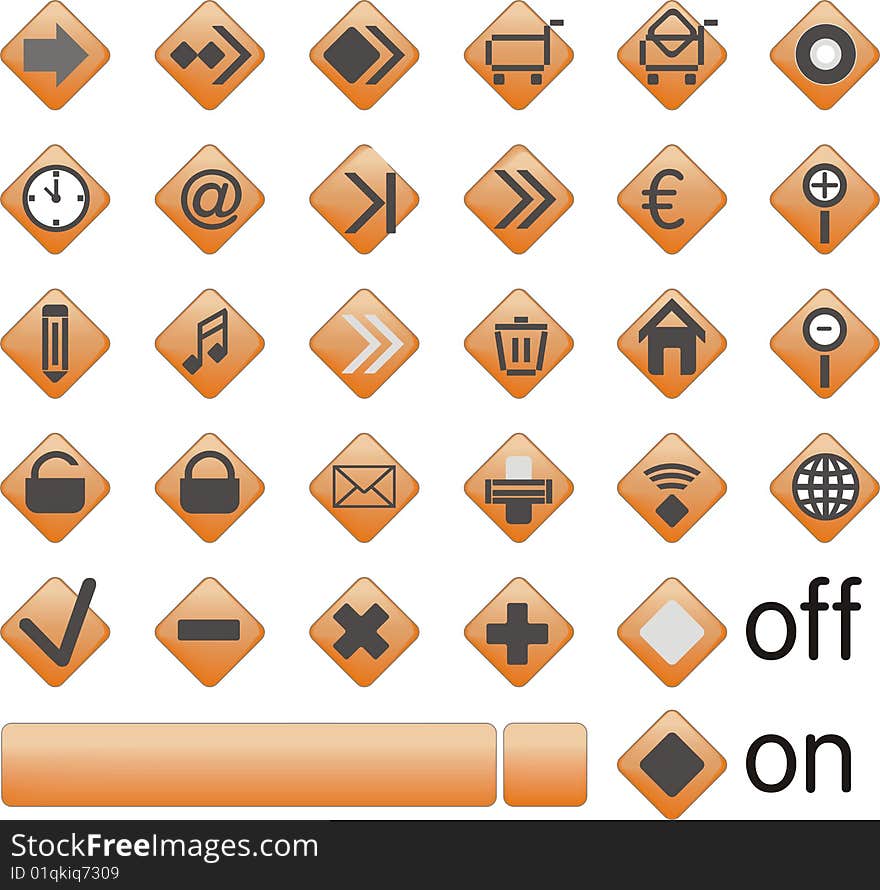 Web icons, buttons