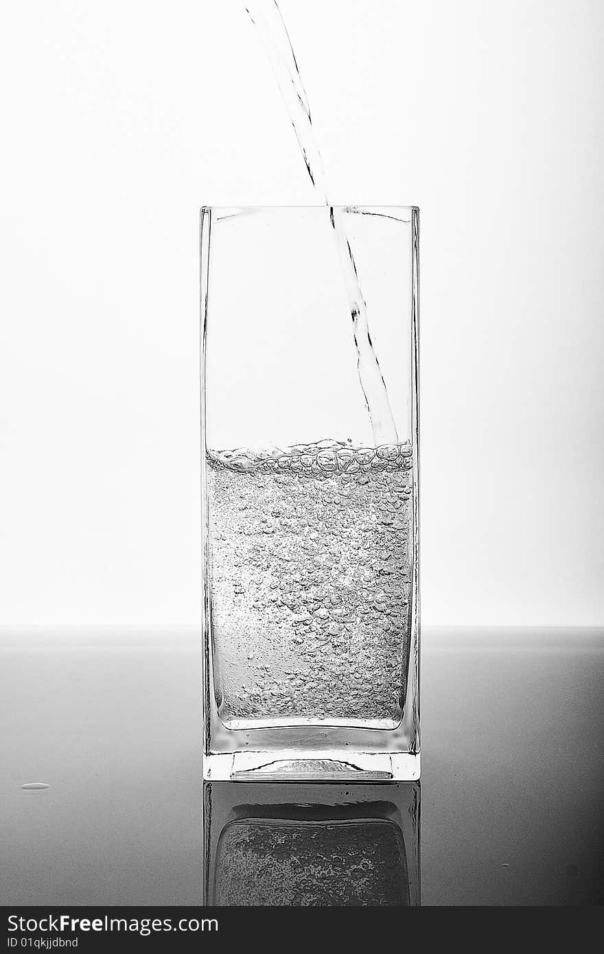 Pure water in square glass