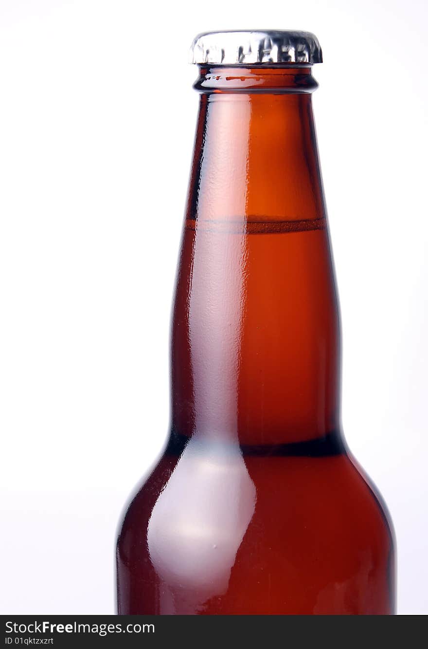 Studio Shot of Brown Beer Bottle