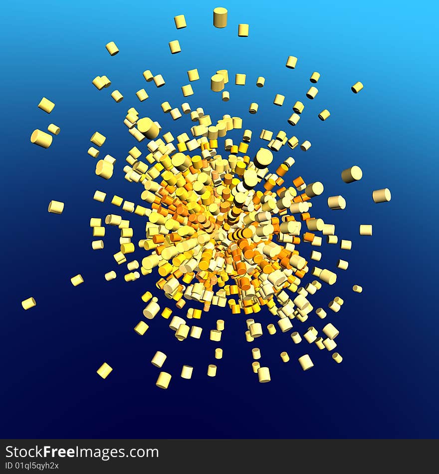 Explosion. Abstract 3D rendered illustration.