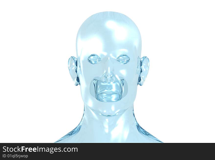 3D redering of a face of a men. 3D redering of a face of a men.