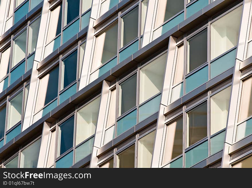 Apartment building close up of windows and frames good for background