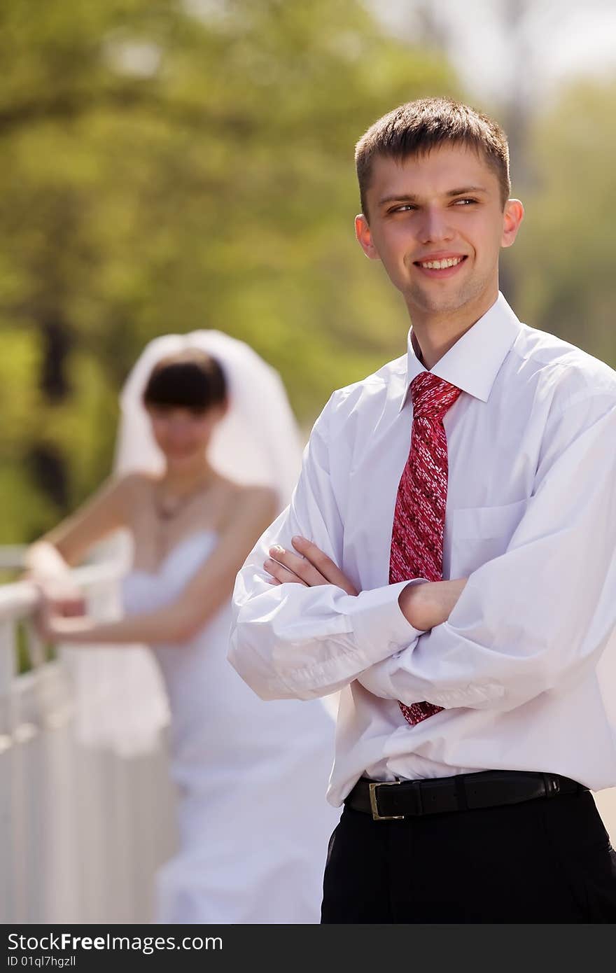 Bride and groom outdoor set. Bride and groom outdoor set