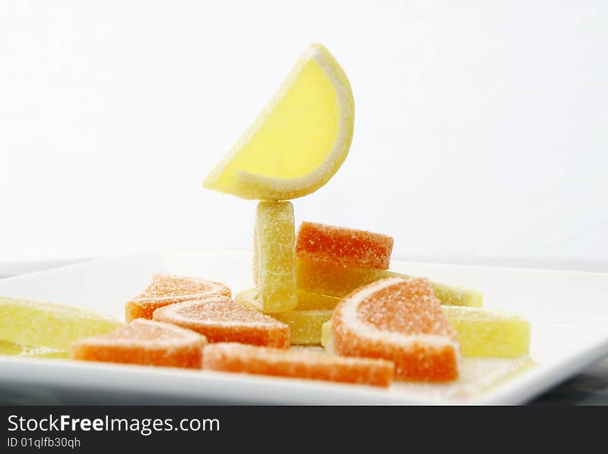 Sweets from jelly - orange and citron