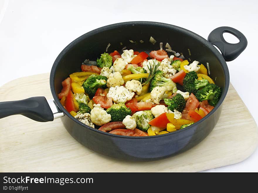 Fresh vegetables in a pan. Fresh vegetables in a pan