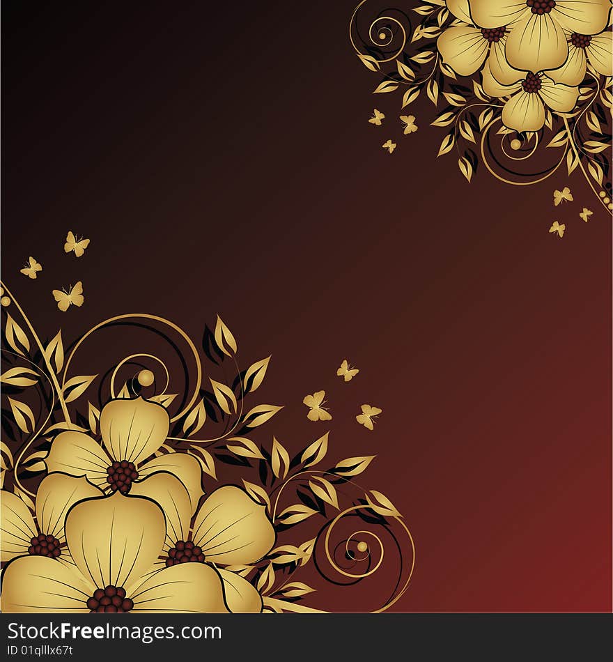 Abstract floral background with place for your text