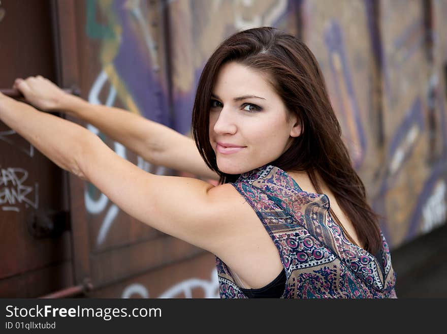 Beautiful Brunette with an edge and darker eye makeup