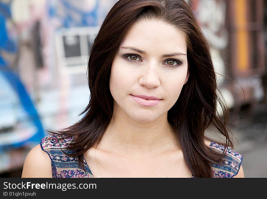 Beautiful Brunette with an edge and darker eye makeup