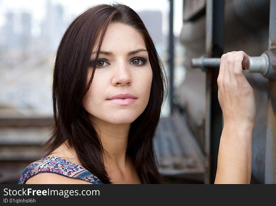 Beautiful Brunette with an edge and darker eye makeup