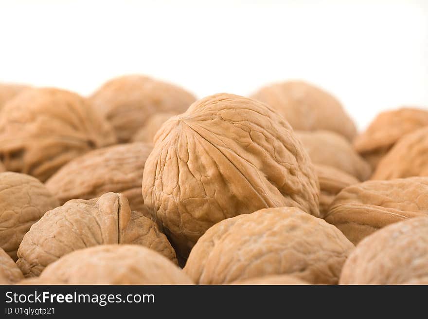 Background of walnuts.