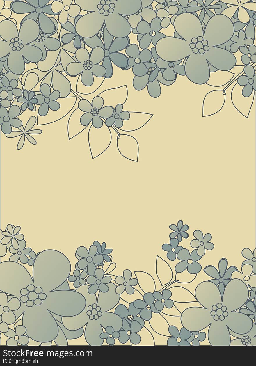 Floral style design vector background with flowers. Floral style design vector background with flowers