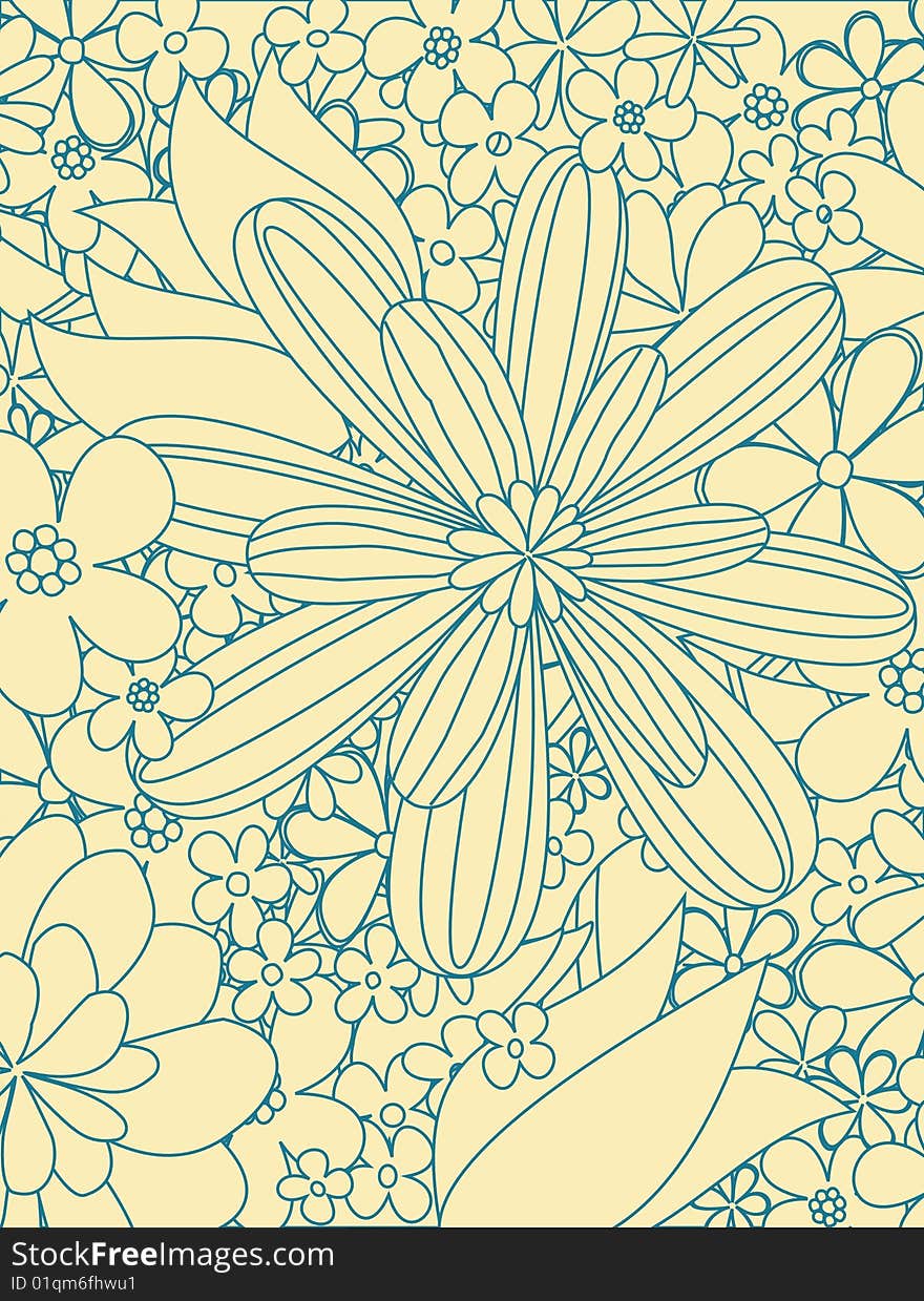 Floral style design vector background with flowers. Floral style design vector background with flowers