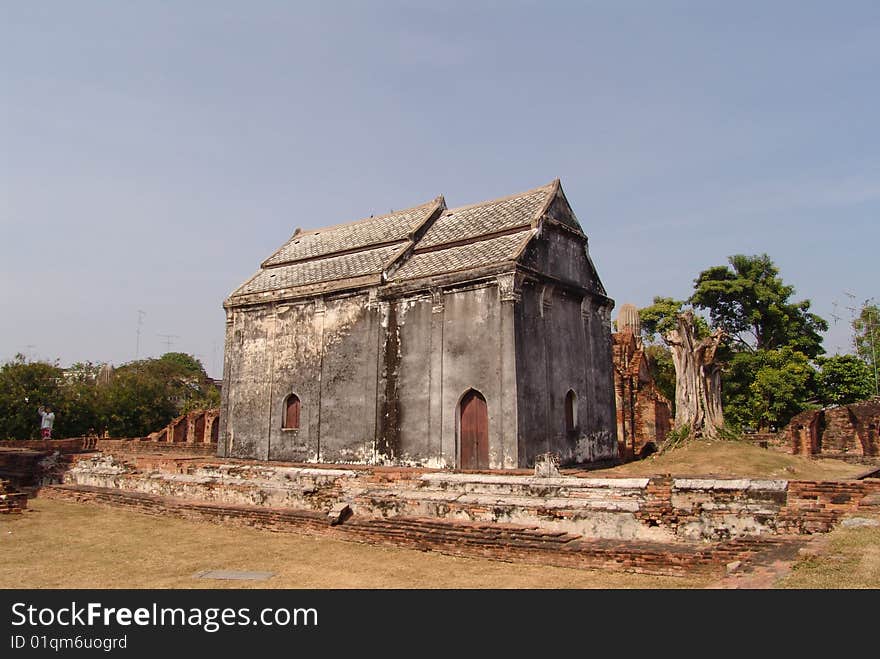 Old ruins in asia at the sky background. Old ruins in asia at the sky background