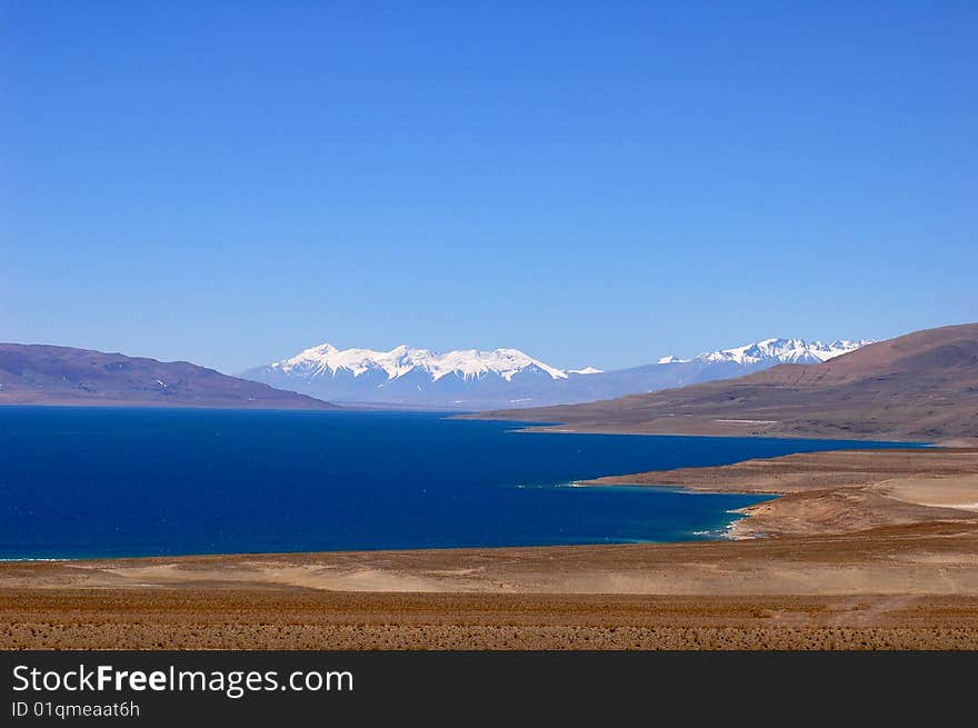 Lake and Snow Mountains in Tibet