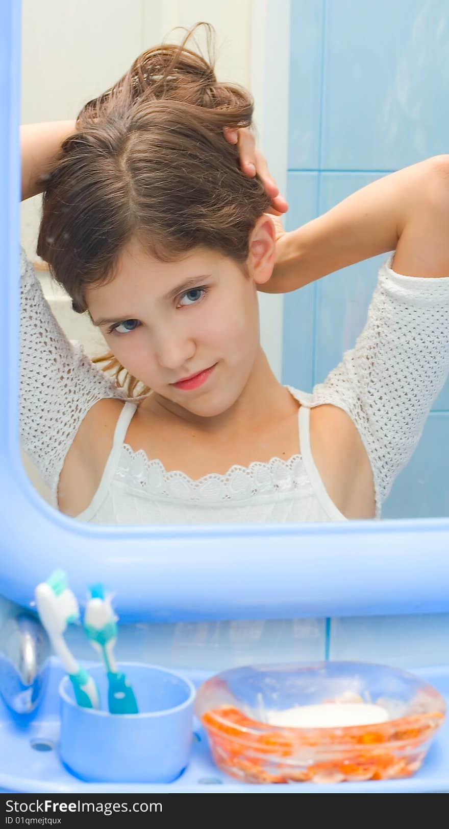 Teen Girl In Bathroom