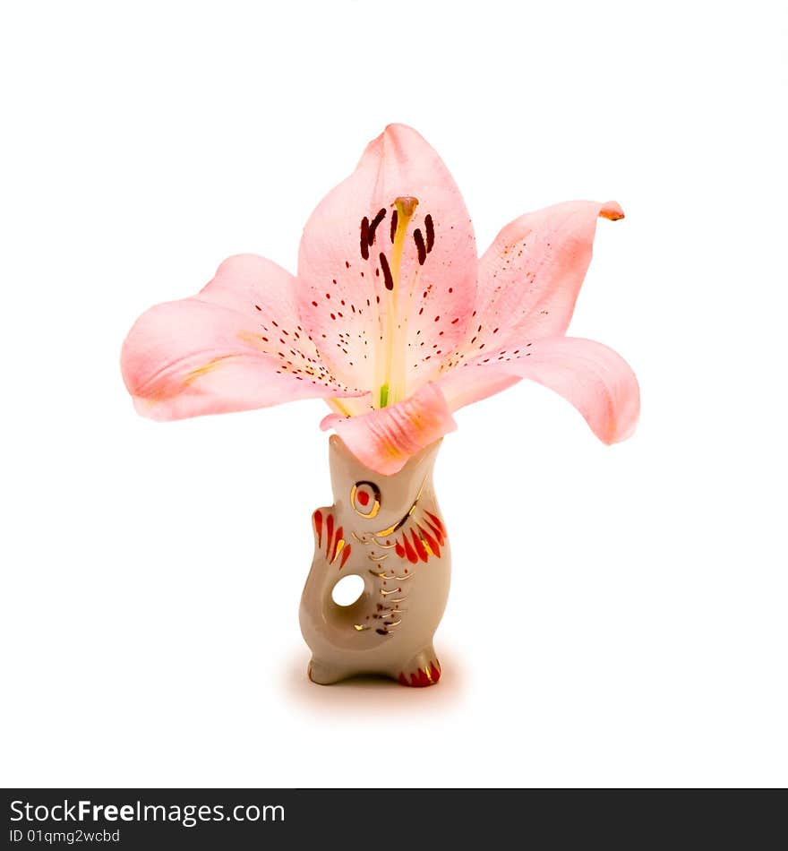 Flower in fish vase