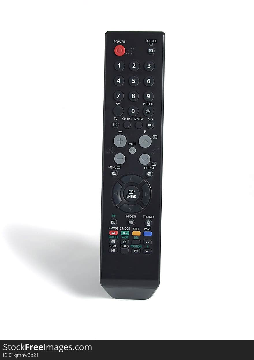 Remote control over white background