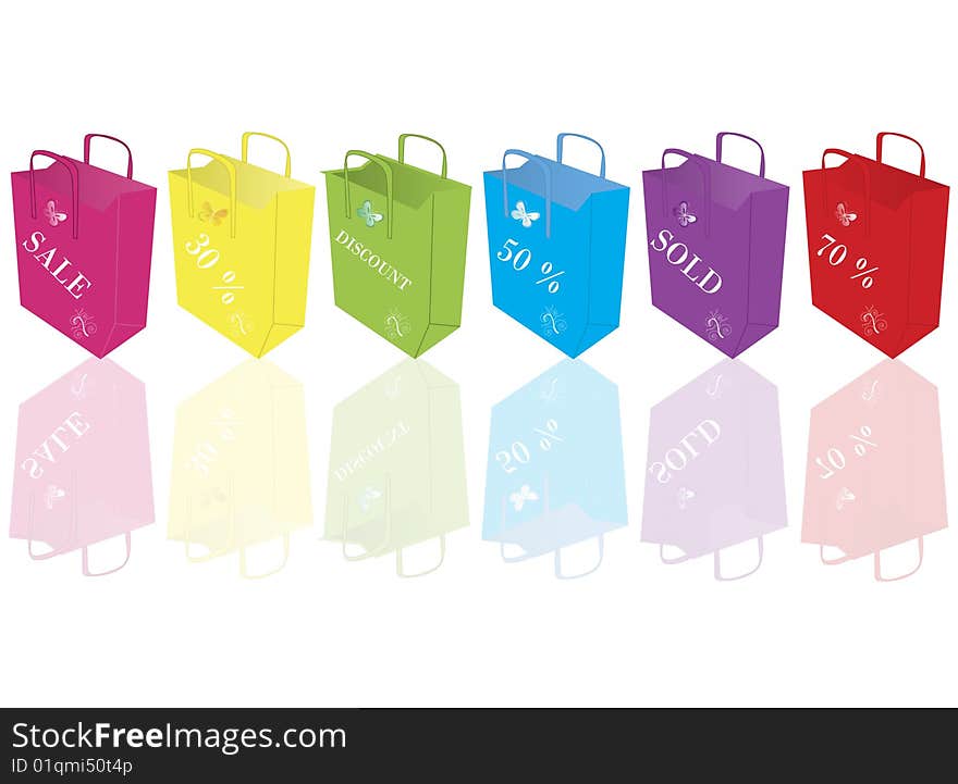 Vector illustration of shopping bags