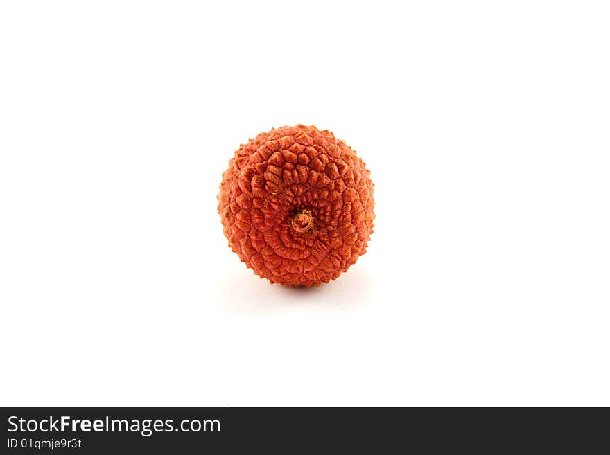 Single lychee with clipping on a white background