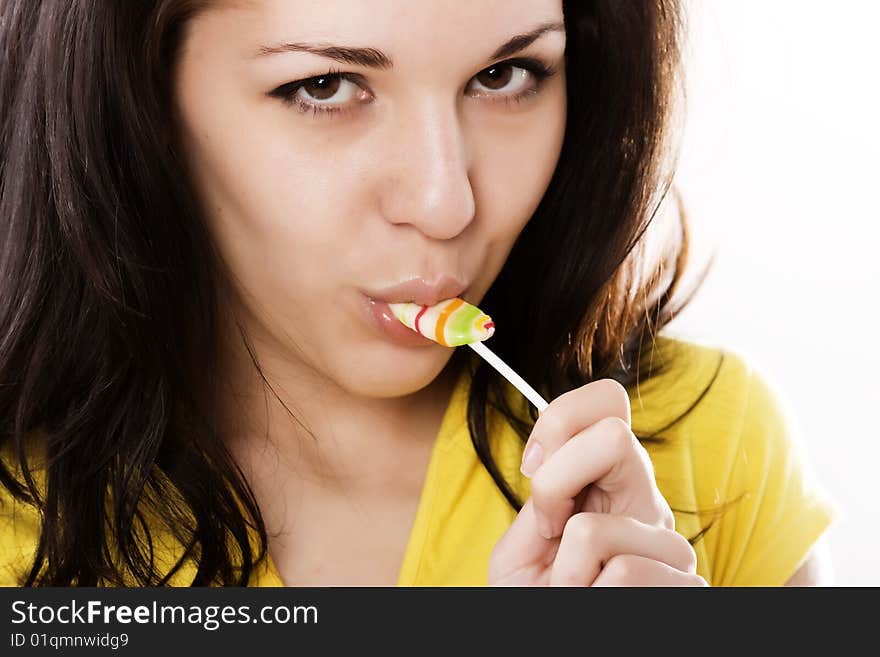 Young Girl With Lollipop