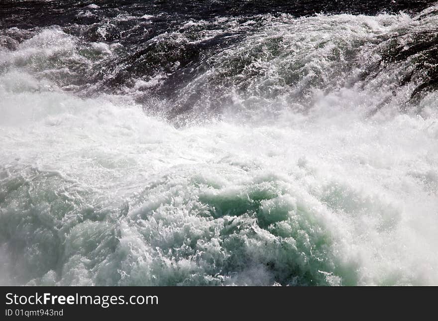 Famous waterfall near Schaffhausen; Switzerland. Famous waterfall near Schaffhausen; Switzerland