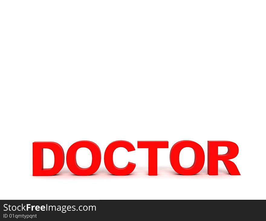 Doctor word in red color