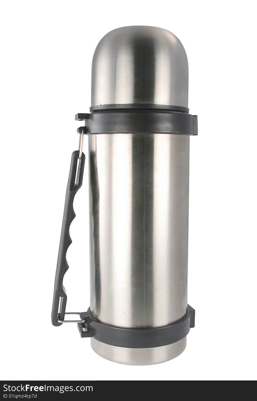 Road thermos with the handle