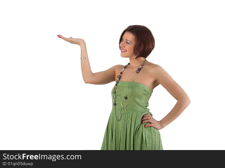 Beautiful young woman  on white background