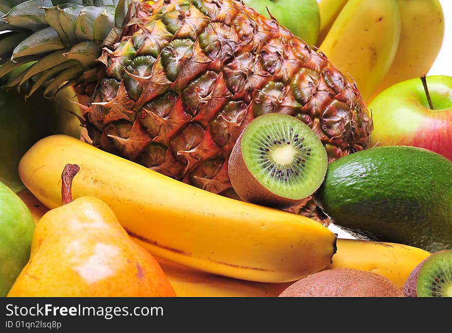 Variety of fresh colorful fruits