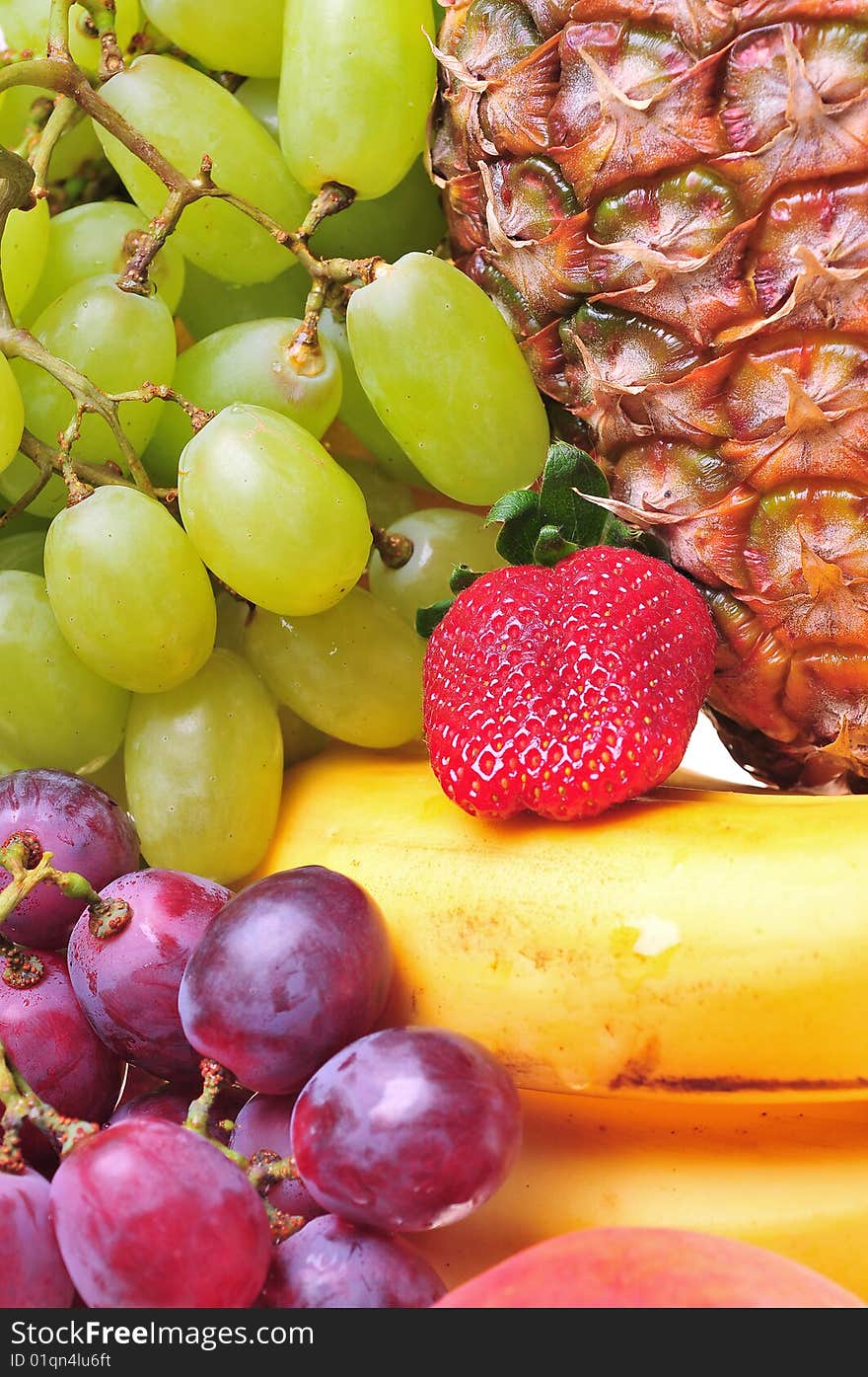 Variety of fresh colorful fruits