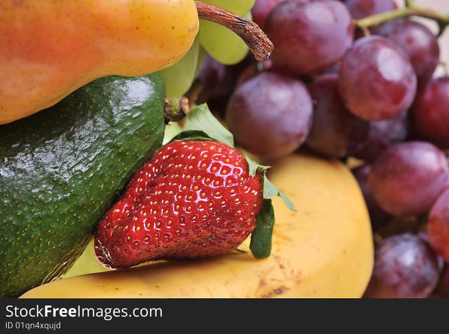 Variety of fresh colorful fruits