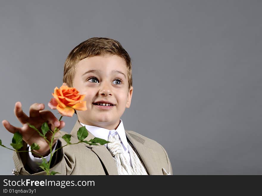 Boy and flower