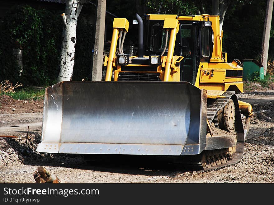 Close up excavator