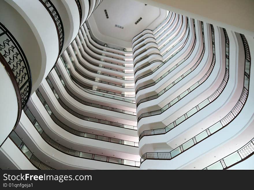 Floors with balconies in a building. Floors with balconies in a building