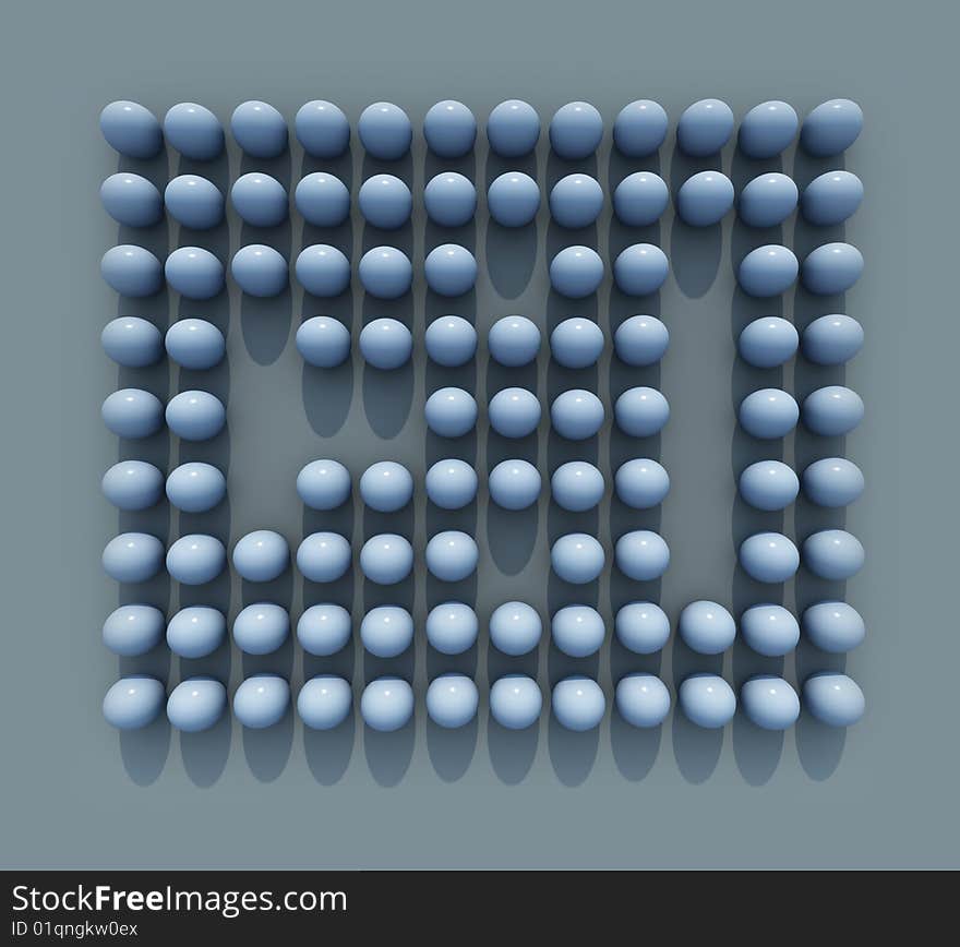 CGI of Pegs in rows and colums. CGI of Pegs in rows and colums