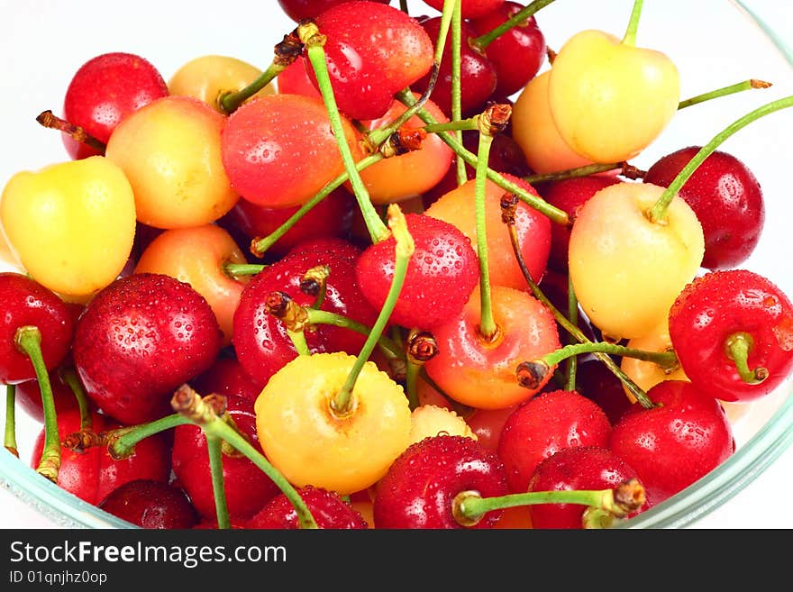 This photo was shot in the orchard,the fresh cherry was picked just now.