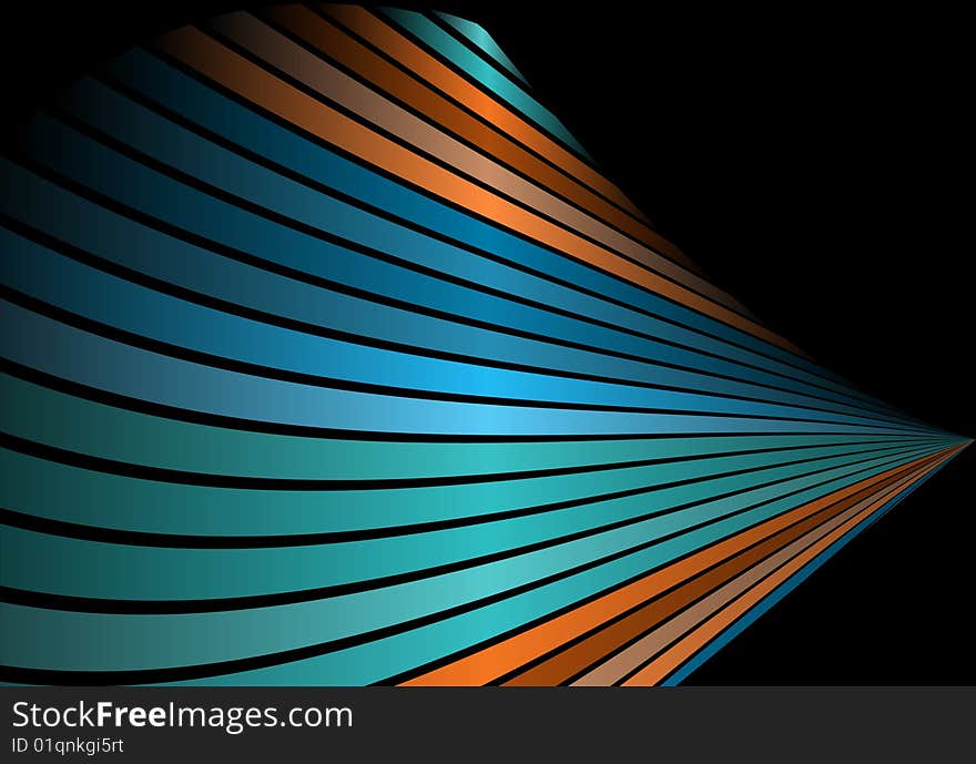 Colorful lines pseudo 3D vector space