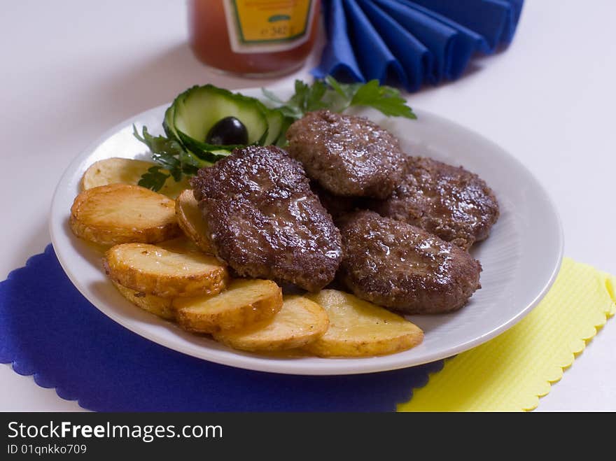 Pork chops with garnish