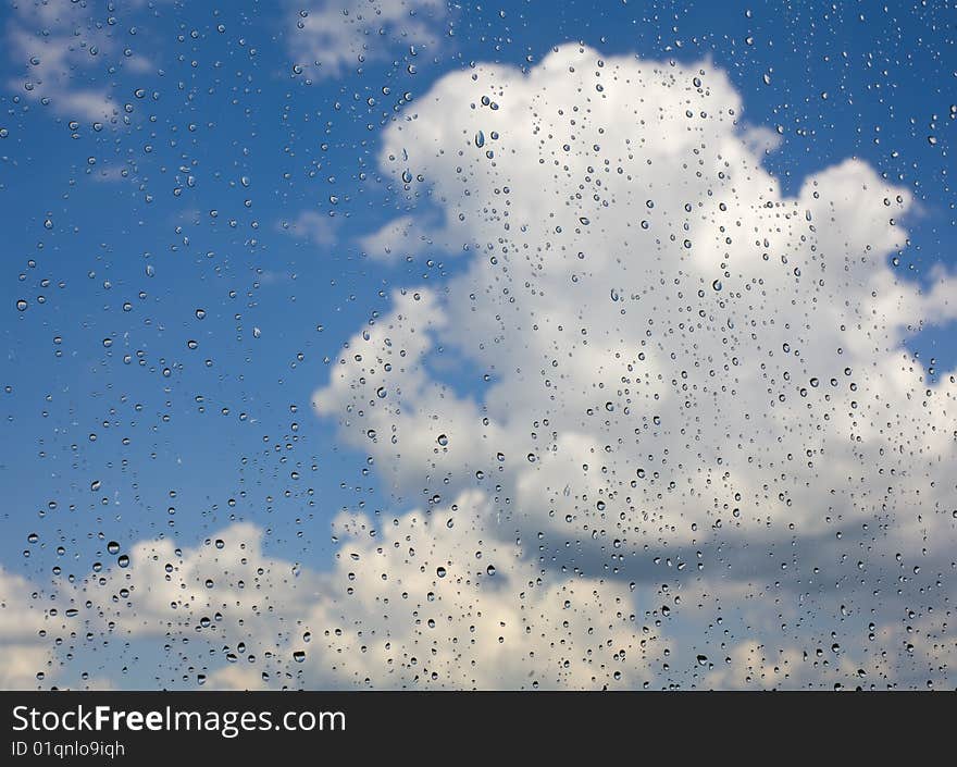 Drops of a rain on glass. Drops of a rain on glass